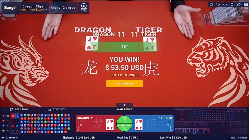 luật chơi cơ bản của long hổ tại bàn cược của fun88